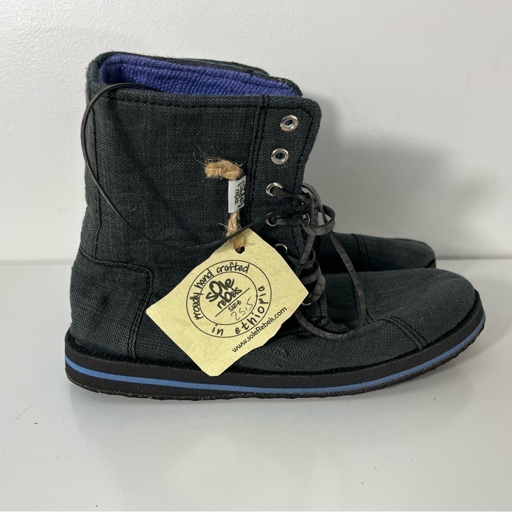 SoleRebels Womens Size 8 Walk Naked Made in Africa Ethiopia Boots Lace Up